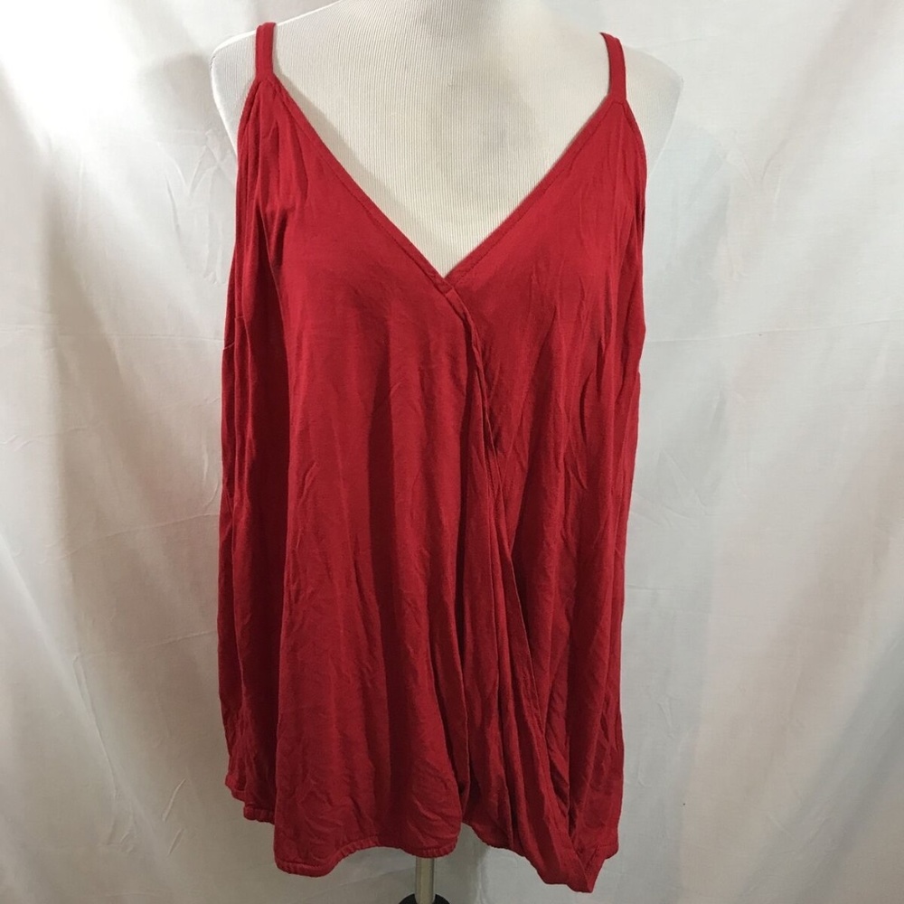 Anthology red strappy sleeveless top - womens 26, bust 25”.
